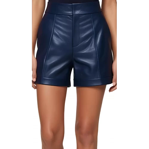 Short modèle en agneau couleur bleu modèle Nanalie