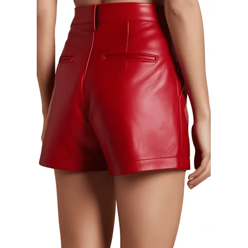 Short femme en agneau couleur rouge modèle Frola