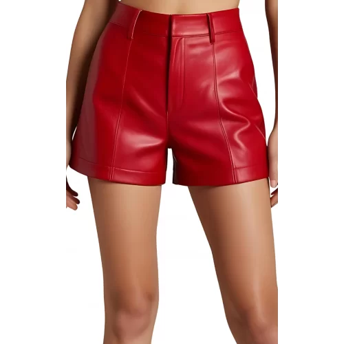 Short femme en agneau couleur rouge modèle Frola