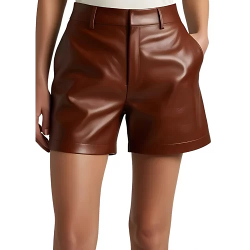 Short femme en agneau couleur marron modèle Inomie