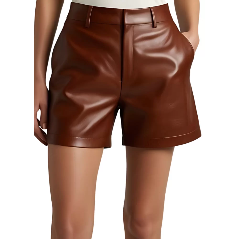 Short femme en agneau couleur marron modèle Inomie