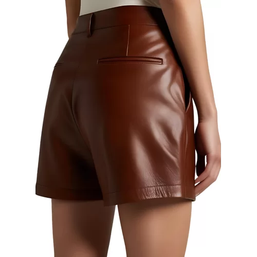 Short femme en agneau couleur marron modèle Inomie