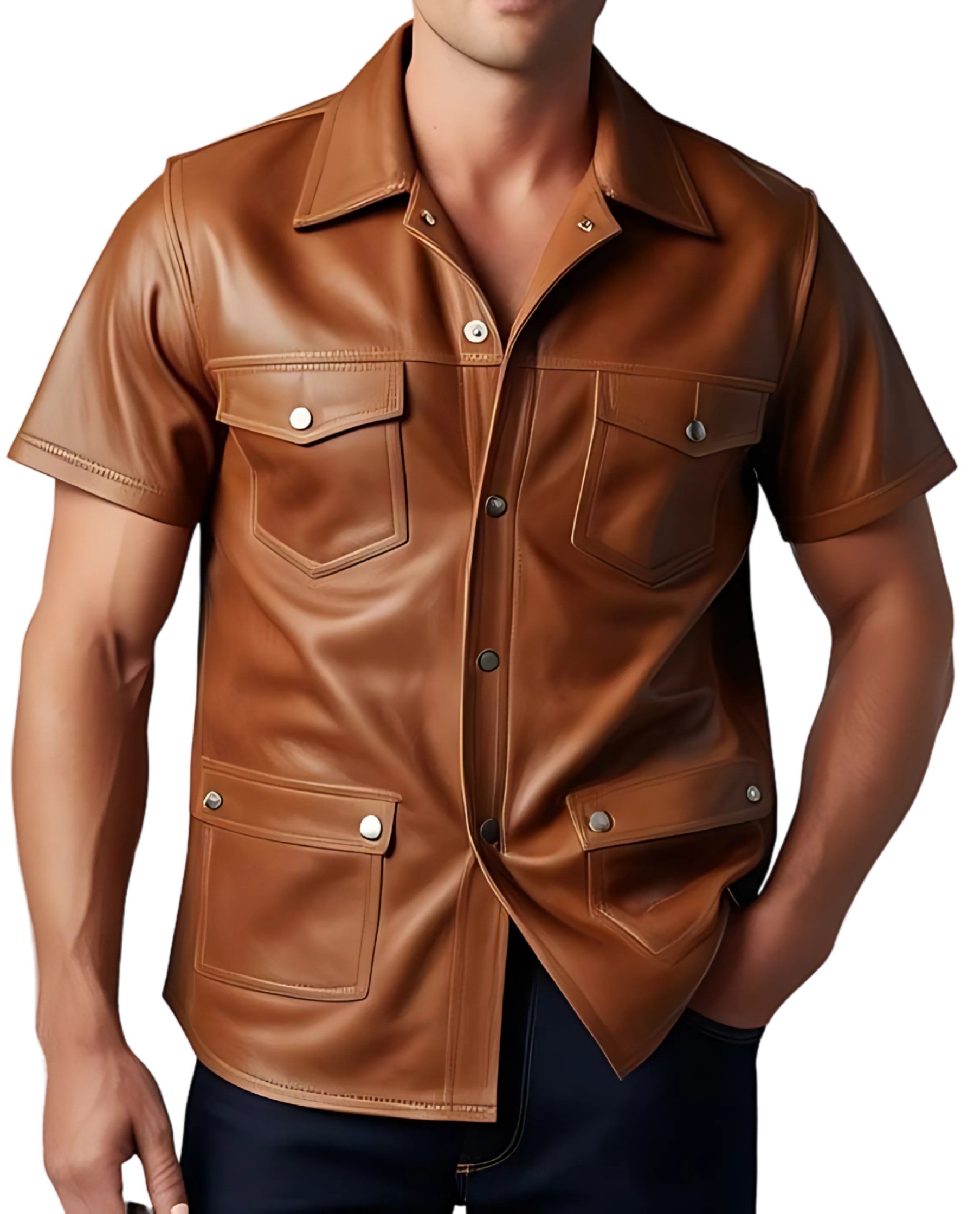 Chemise Columbia Manches Courtes - Marron, Taille XL, Pour Homme, Randonnée