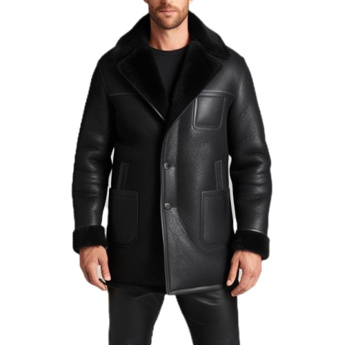 Trois quart homme mouton retourné façon cuir huilé intèrieur mouton  modèle Artémice