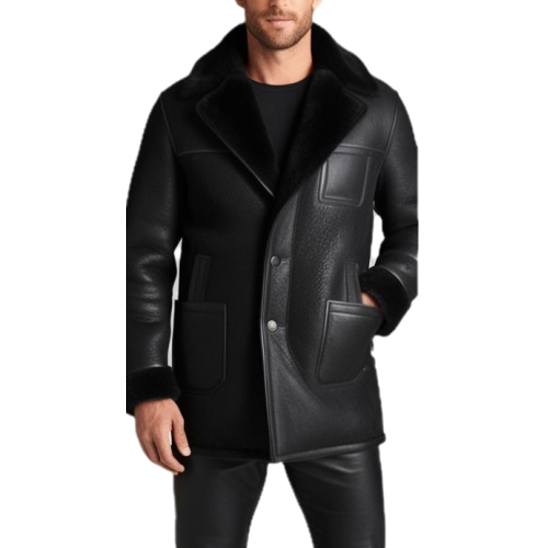 Trois quart homme mouton retourné façon cuir huilé intèrieur mouton  modèle Artémice