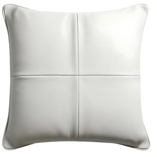 Coussin ou oreiller réversible en cuir d'agneau épais noir et agneau blanc 45 x 45 cm housse ref: 025