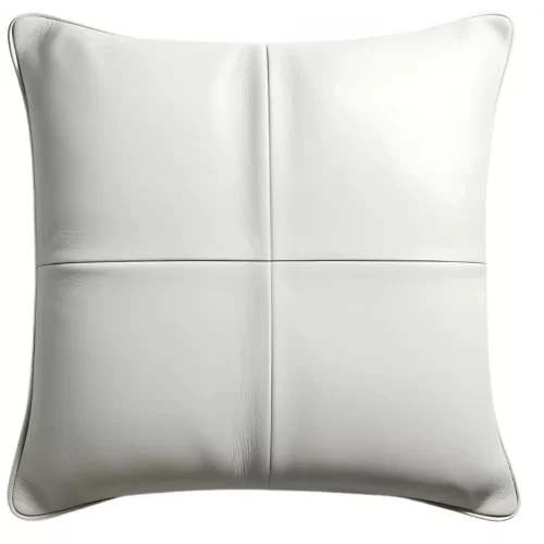 Coussin ou oreiller réversible en cuir d'agneau épais noir et agneau blanc 45 x 45 cm housse ref: 025