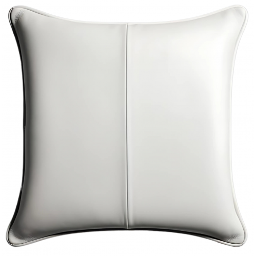 Coussin ou oreiller en cuir agneau 2 couleurs noir et argent 45 x 45 cm housse ref: 034