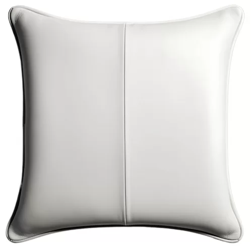 Coussin ou oreiller en cuir agneau 2 couleurs noir et argent 45 x 45 cm housse ref: 034