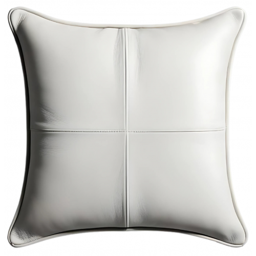 Coussin ou oreiller en cuir agneau 2 couleurs noir et argent 45 x 45 cm housse ref: 034