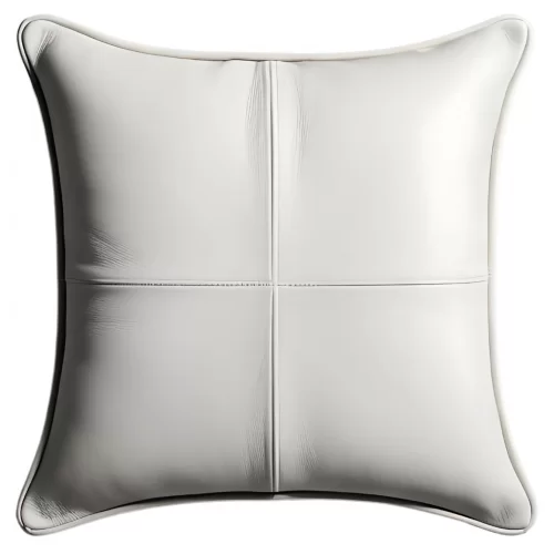 Coussin ou oreiller en cuir agneau 2 couleurs noir et argent 45 x 45 cm housse ref: 034