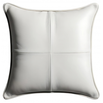 Coussin ou oreiller en cuir agneau 2 couleurs noir et argent 45 x 45 cm housse ref: 034