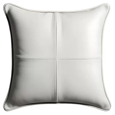 Coussin ou oreiller en cuir agneau 2 couleurs noir et argent 45 x 45 cm housse ref: 034