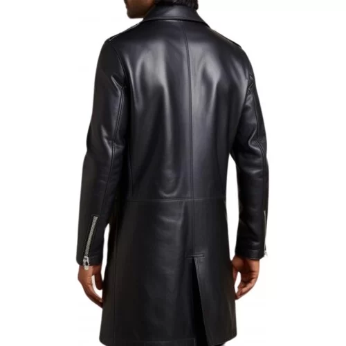 Trois quart cuir homme style perfecto homme cuir agneau noir modèle Erickson