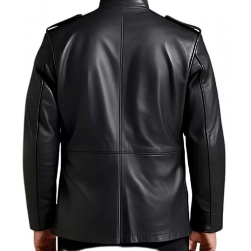 Trois quart cuir veste de combat modèle homme en agneau noir modèle Bataille