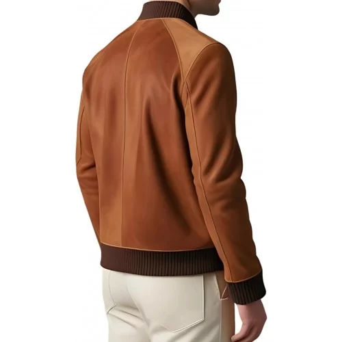 Blouson coupe teedy homme en agneau velours marron modèle Karlixe