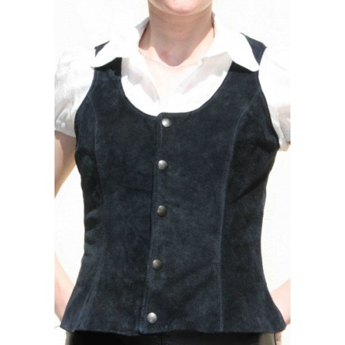 Gilet femme veau velours noir modèle Anixe