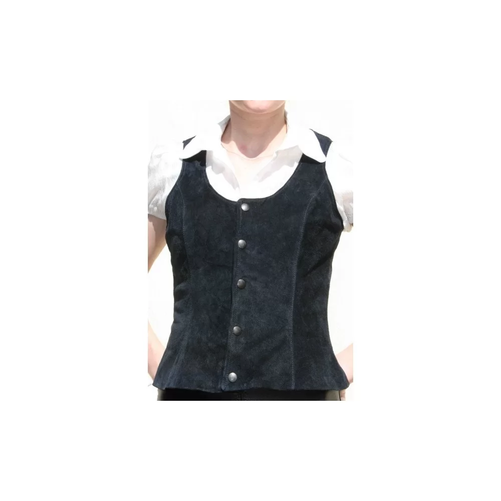 Gilet femme veau velours noir modèle Anixe