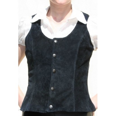 Gilet femme veau velours noir modèle Anixe