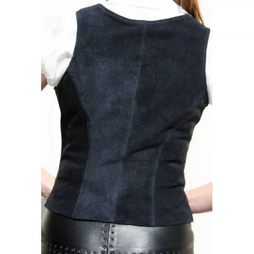 Gilet femme veau velours noir modèle Anixe