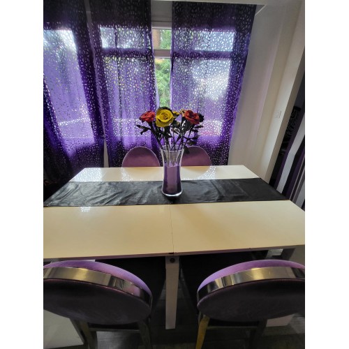 Chemin de table en cuir d'agneau noir dimensions 185cm x 30cm