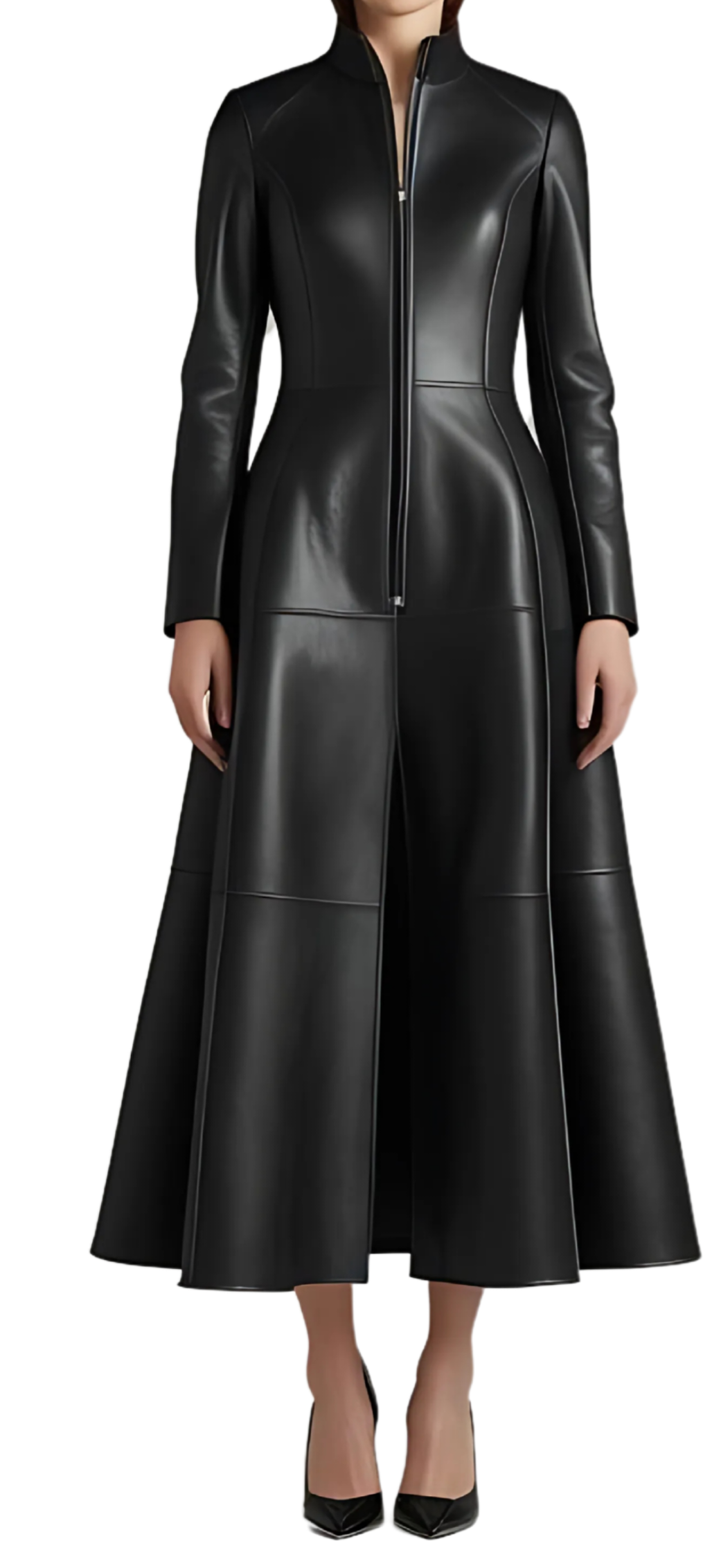 Manteau Long En Peau D'agneau Via Vespucci Rouge - Taille M, Italie
