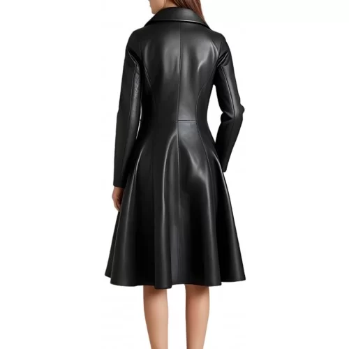 Robe mi longue en agneau noir modèle Ziliana