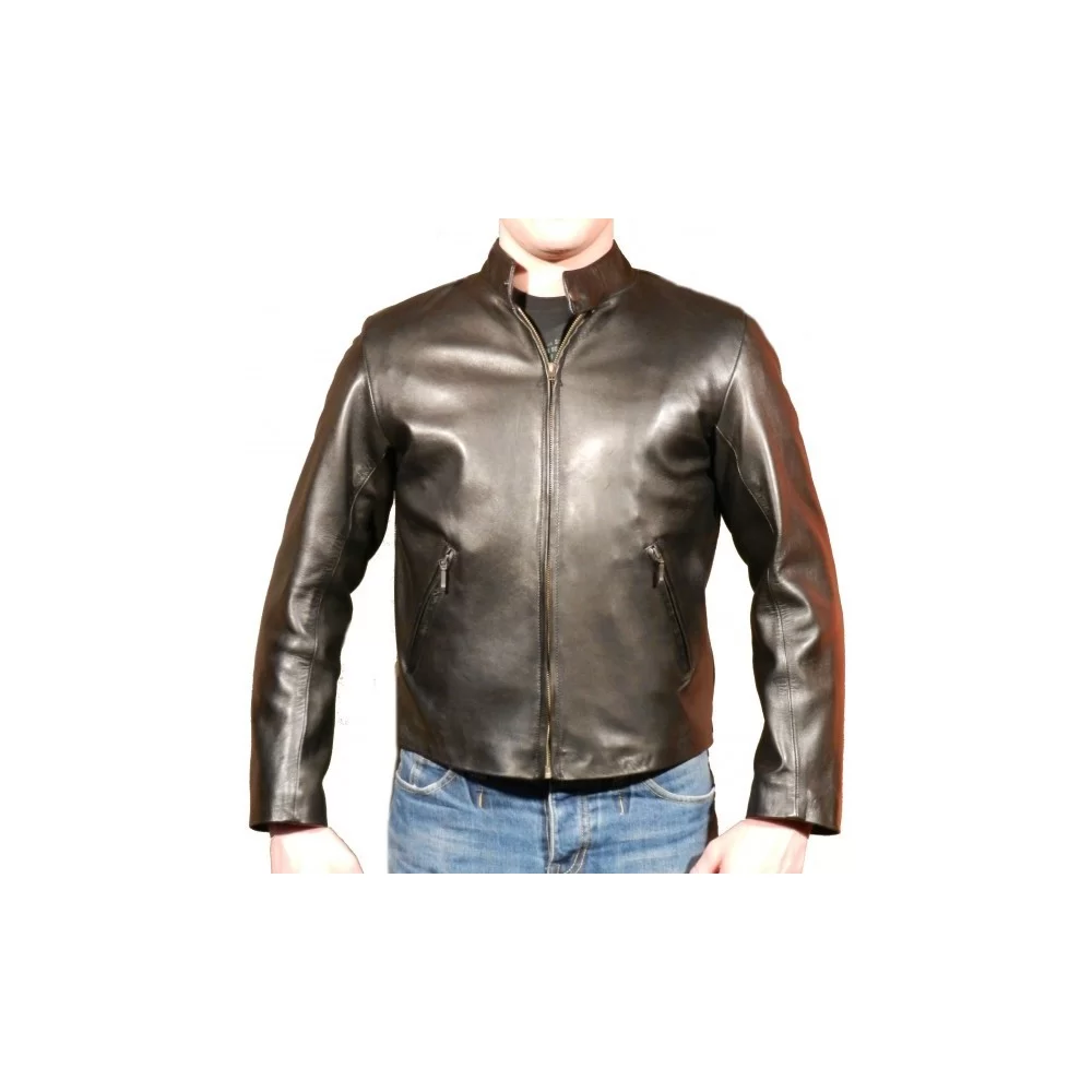 Blouson modèle Frantz en vachette plongé noire