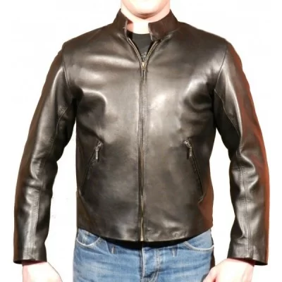 Blouson modèle Frantz en vachette plongé noire