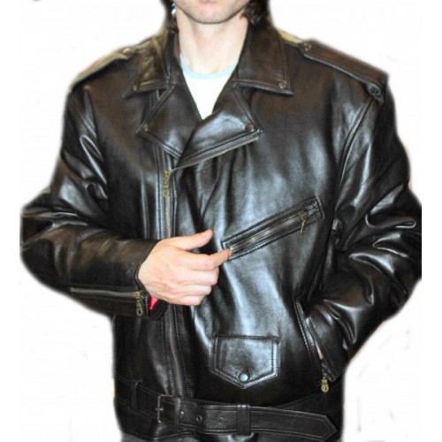 Men leather jacket model Raphael cow brown