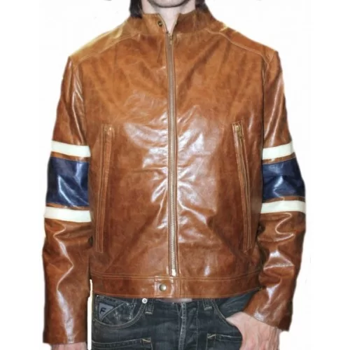 Blouson modéle Volver en vachette vintage marron