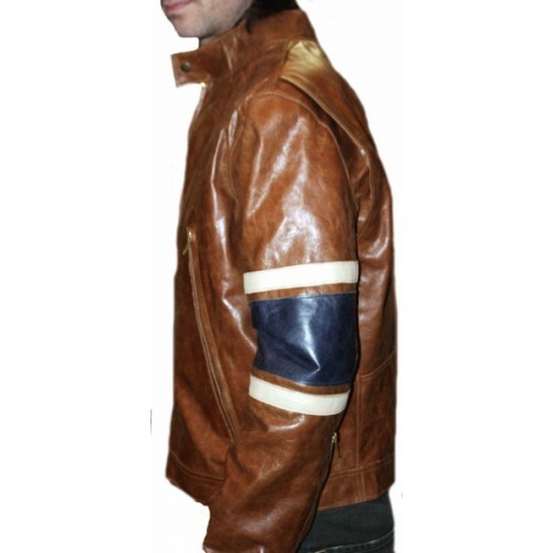 Men leather jacket model Raphael cow brown