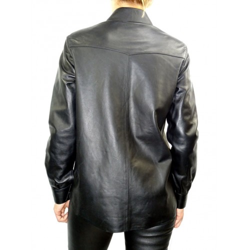 Chemise agneau cuir style western femme modèle Andora
