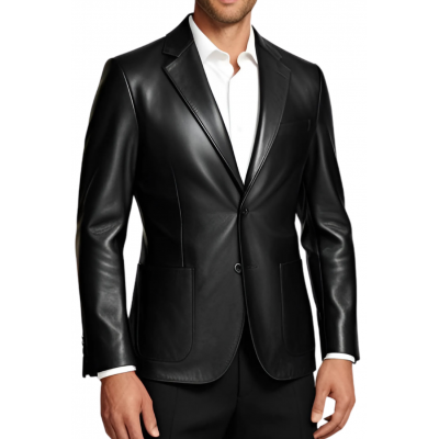 Blazer cuir agneau homme 2 boutons modèle Cirile