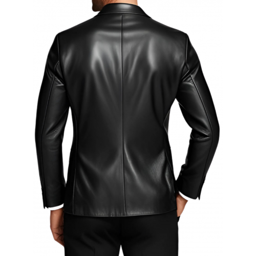Blazer cuir agneau homme 2 boutons modèle Cirile