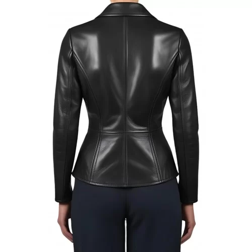 Veste femme en cuir d'agneau fermeture par boutons modèle Pranicia
