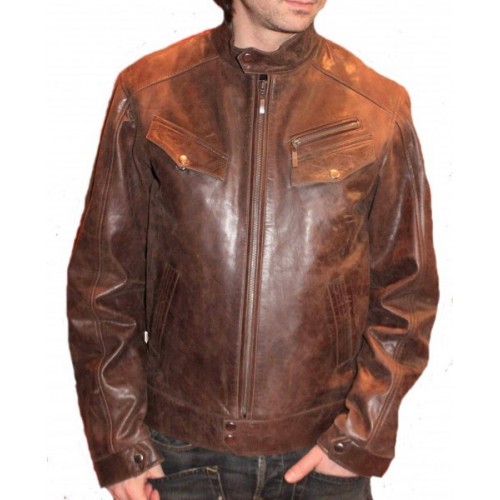 Man leather jacket model Teo