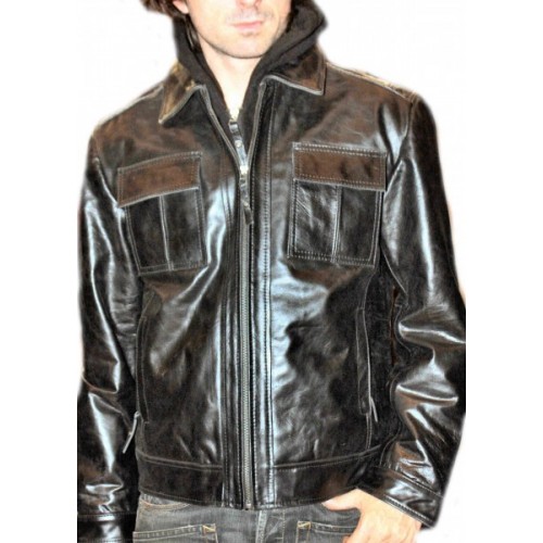 Man leather jacket model tedy