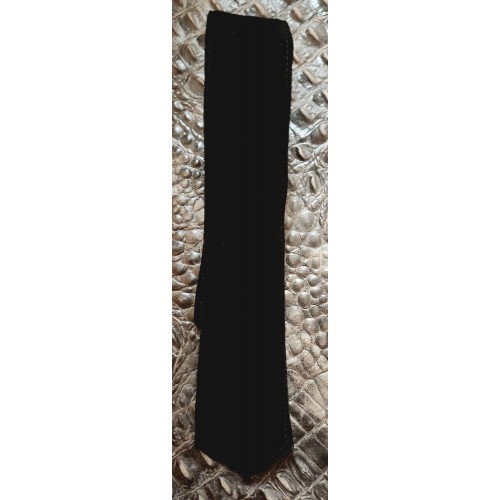 Cravate mi large en cuir d'agneau velours daim noir 4.5 cm à 5 cm au plus large en bas autres couleurs possibles