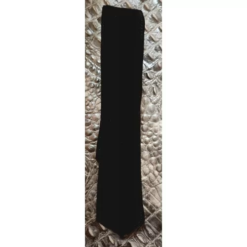Cravate mi large en cuir d'agneau velours daim noir 4.5 cm à 5 cm au plus large en bas autres couleurs possibles