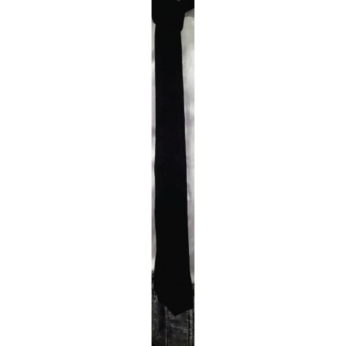 Cravate mi large en cuir d'agneau velours daim noir 4.5 cm à 5 cm au plus large en bas autres couleurs possibles