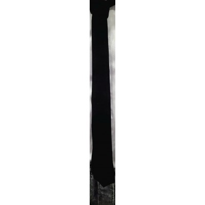 Cravate mi large en cuir d'agneau velours daim noir 4.5 cm à 5 cm au plus large en bas autres couleurs possibles