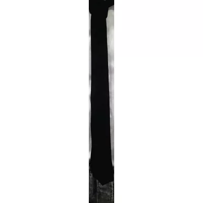Cravate mi large en cuir d'agneau velours daim noir 4.5 cm à 5 cm au plus large en bas autres couleurs possibles