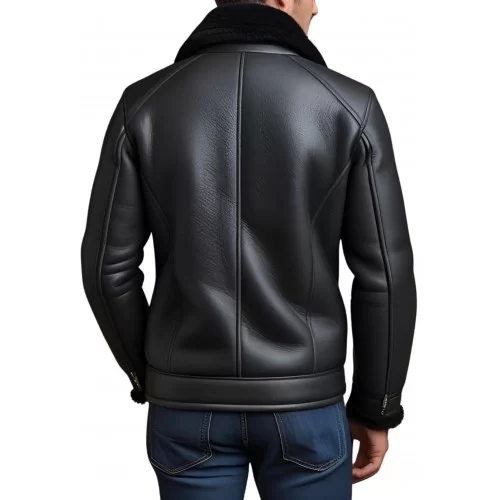 Blouson en mouton retourné extèrieur mouton huilé aspect cuir modèle Raphaël