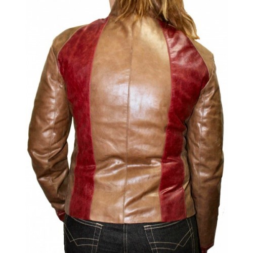 Woman jacket leather model Cerex color Purple