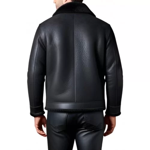 Blouson en mouton retourné extèrieur mouton huilé aspect cuir modèle Gabin