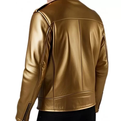 Perfecto cuir homme en agneau couleur or modèle Brillore