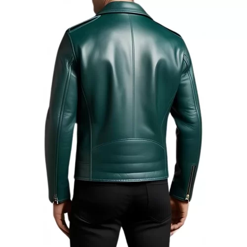 Perfecto cuir homme en agneau vert modèle Xaniome