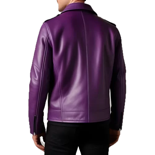 Blouson Perfecto cuir homme en agneau violet modèle Ariace